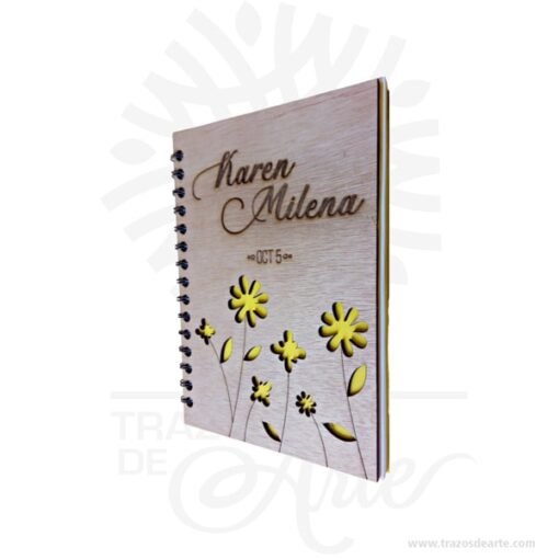 Cuaderno madera con personalización dos caras
