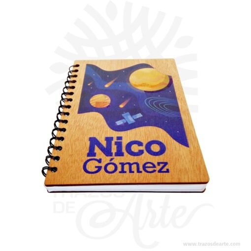 Cuaderno madera con personalización
