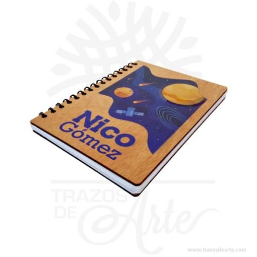 Cuaderno madera con personalización