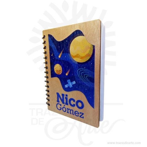 Cuaderno madera con personalización