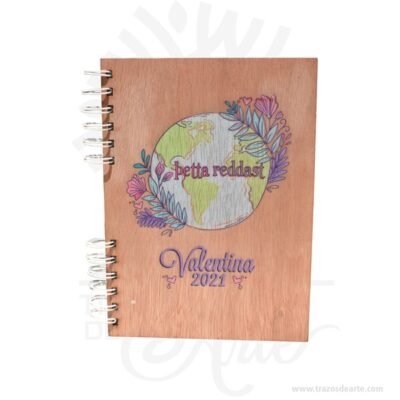 Cuaderno tapa madera impresión UV