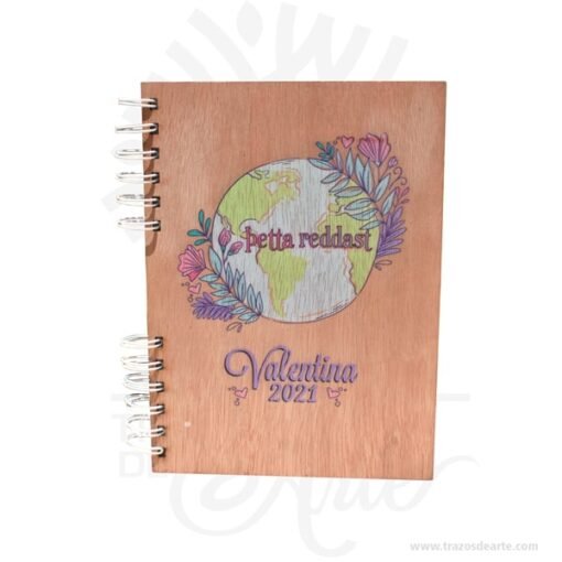 Cuaderno tapa madera impresión UV