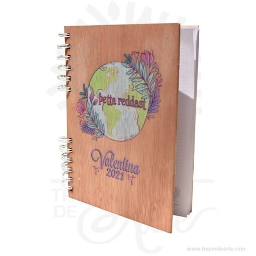 Cuaderno tapa madera impresión UV