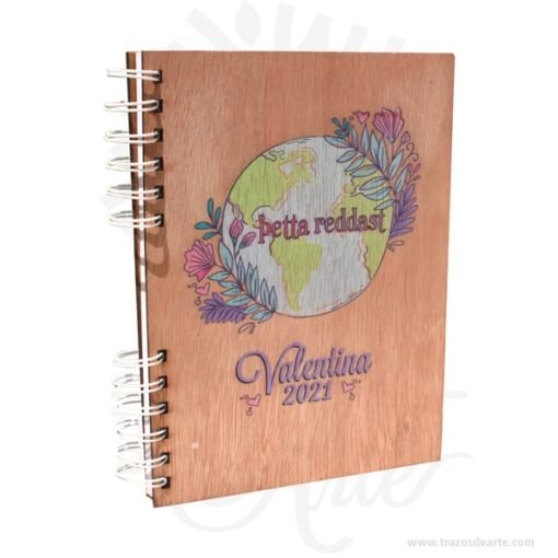 Cuaderno tapa madera impresión UV