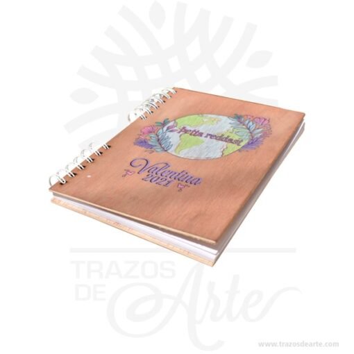 Cuaderno tapa madera impresión UV