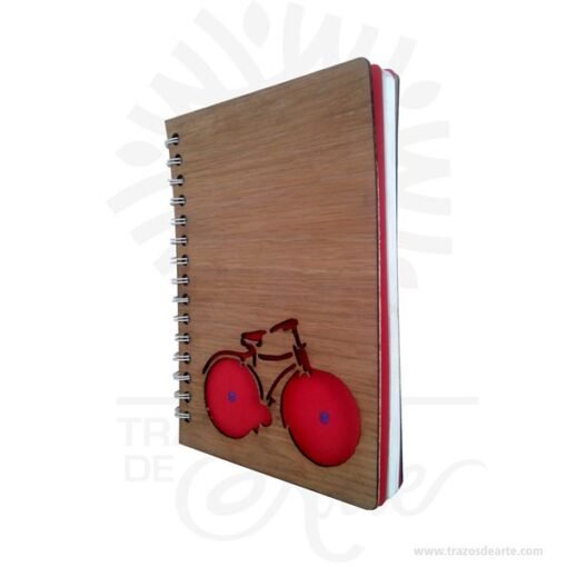 Cuaderno madera bicicleta para personalizar
