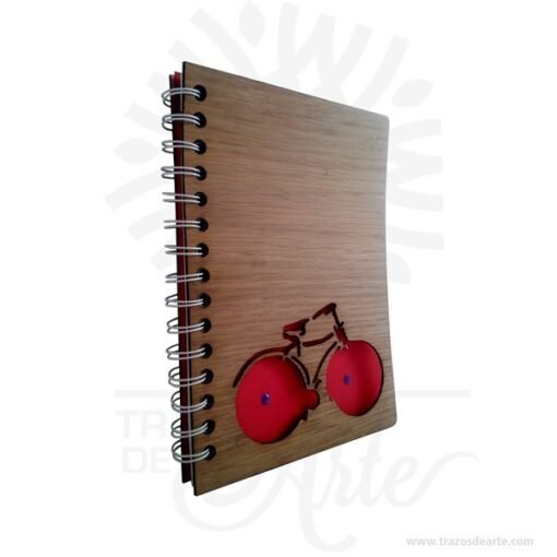 Cuaderno madera bicicleta para personalizar
