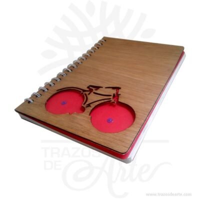 Cuaderno madera bicicleta para personalizar