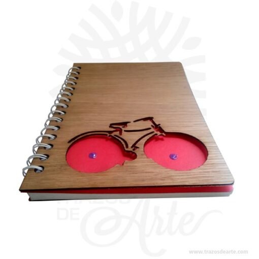 Cuaderno madera bicicleta para personalizar