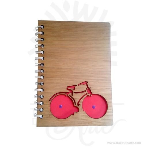 Cuaderno madera bicicleta para personalizar