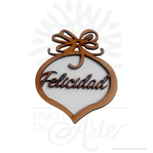Decoración para árbol de Navidad 7 adornos colgantes en madera MDF de 3mm