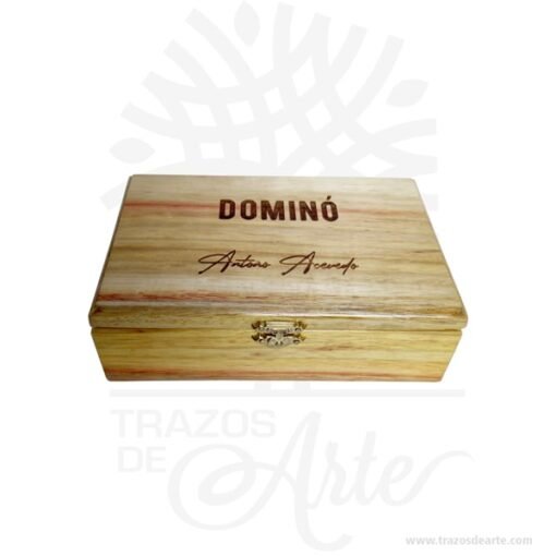 Dominó con caja estuche personalizada en guayacán