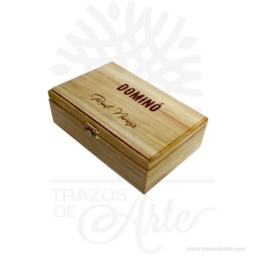 Dominó con caja estuche personalizada en guayacán