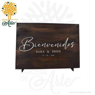 Letrero para boda de madera