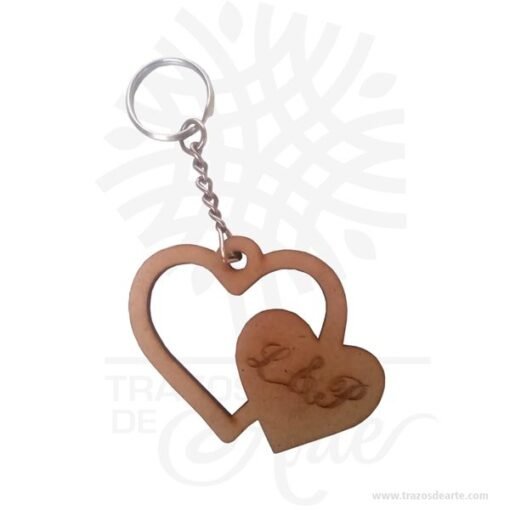 Llavero Corazón en MDF Pack x 6