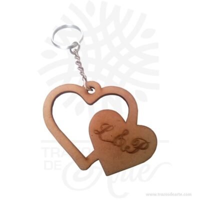 Llavero Corazón en MDF Pack x 6