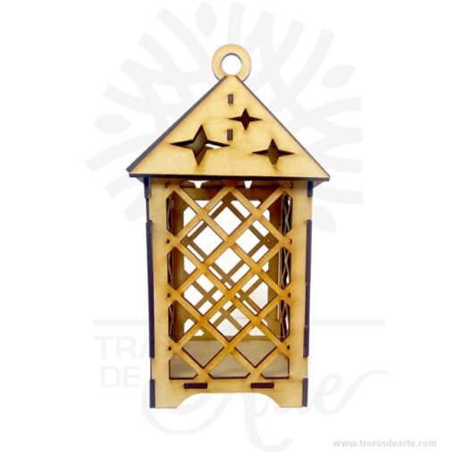 Luminaria portavelas en madera MDF