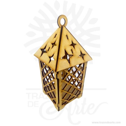 Luminaria portavelas en madera MDF