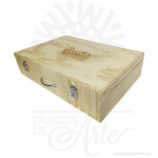 Caja maletín en madera de pino