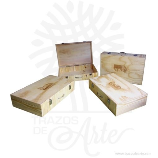 Caja maletín en madera de pino