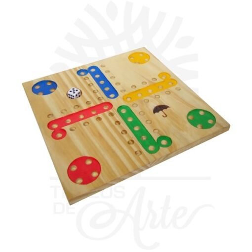 Juego de mesa parchis en madera de pino