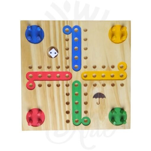 Juego de mesa parchis en madera de pino