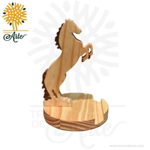 Portacelular en madera caballo