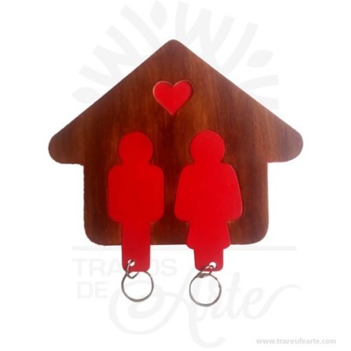 Portallaves Pareja en madera MDF