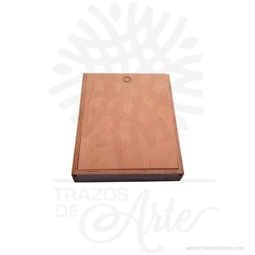 Caja estuche en madera 16 x 13 x 2,5 cm