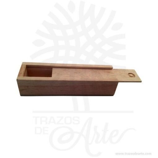 Caja estuche lápices en madera pino 16 x 4,5 x 3,6 cm