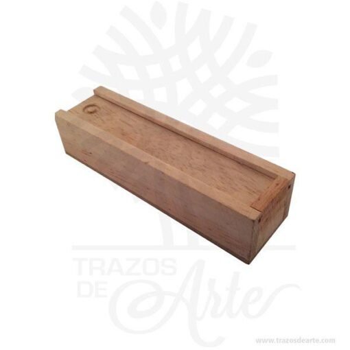 Caja estuche lápices en madera pino 16 x 4,5 x 3,6 cm