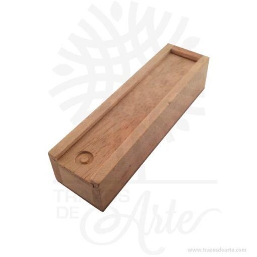 Caja estuche lápices en madera pino 16 x 4,5 x 3,6 cm