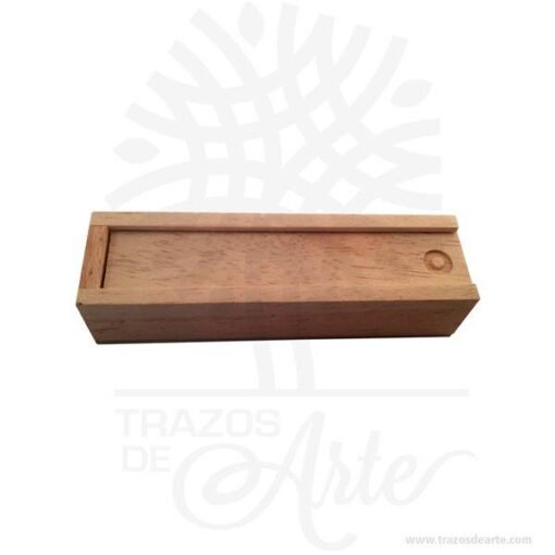 Caja estuche lápices en madera pino 16 x 4,5 x 3,6 cm
