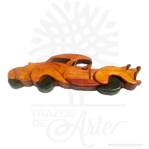 Carro en madera intarsia