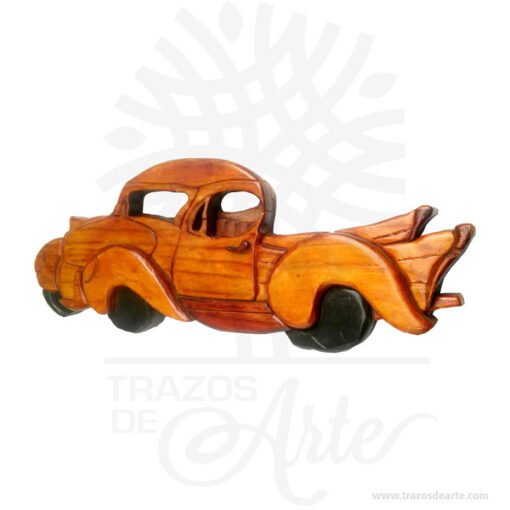 Carro en madera intarsia