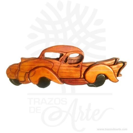 Carro en madera intarsia