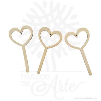 Recordatorio Corazón aplique decoración en MDF Pack x 12