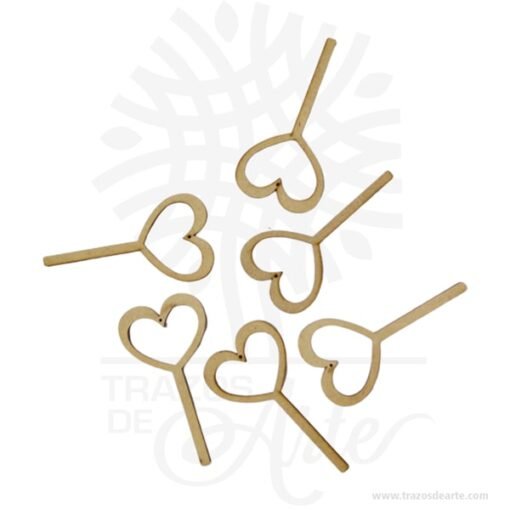 Recordatorio Corazón aplique decoración en MDF Pack x 12