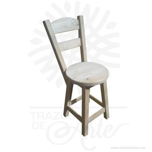 Taburete en madera de pino