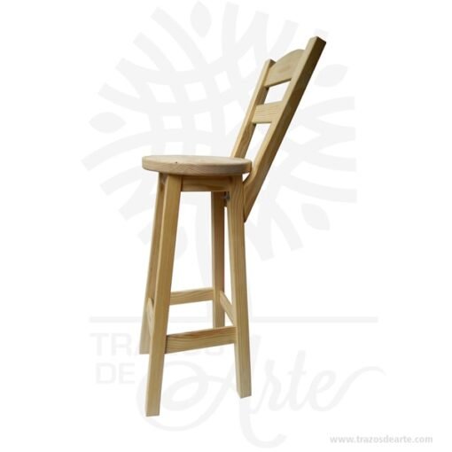 Taburete alto en madera de pino