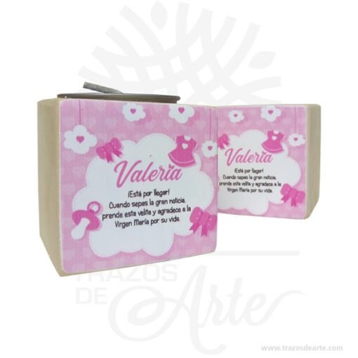 Cubos portavelas de madera de pino para personalizar Pack x 4