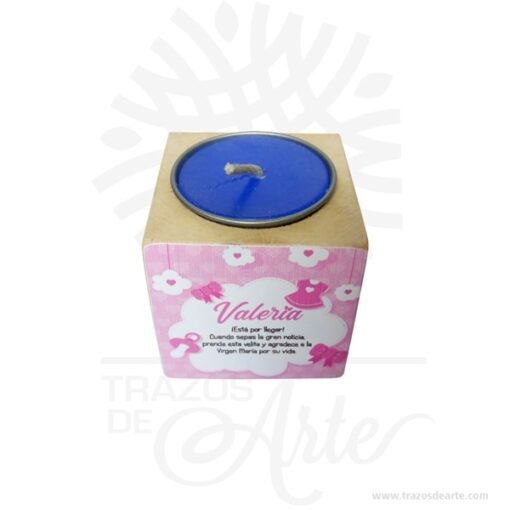 Cubos portavelas de madera de pino para personalizar Pack x 4