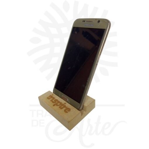 Soporte teléfono móvil de canal para personalizar en MDF pack x 3
