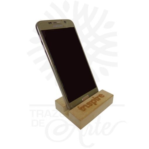 Soporte teléfono móvil de canal para personalizar en MDF pack x 3