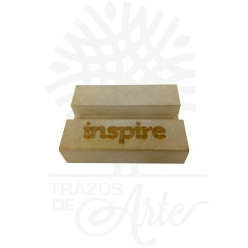 Soporte teléfono móvil de canal para personalizar en MDF pack x 3