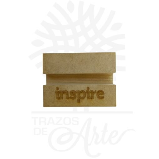 Soporte teléfono móvil de canal para personalizar en MDF pack x 3