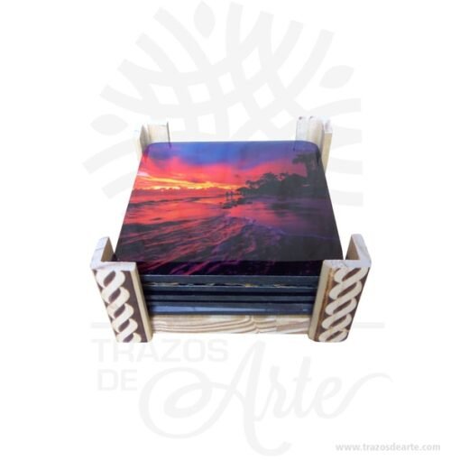 Portavasos Personalizado con borde labrado