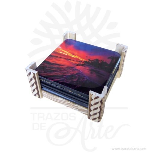 Portavasos Personalizado con borde labrado