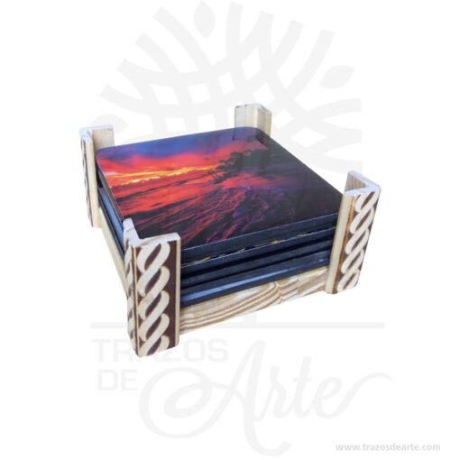 Portavasos Personalizado con borde labrado