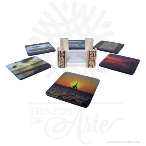 Portavasos Personalizado con borde labrado